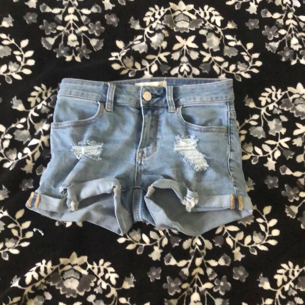 ripped denim shorts